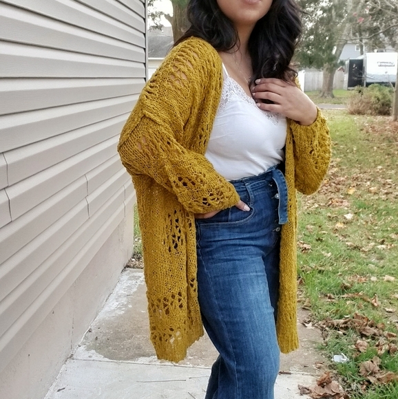 𝙉𝙀𝙒| FAITHFULNESS MUSTARD YELLOW KNIT CARDIGAN - Picture 4 of 11